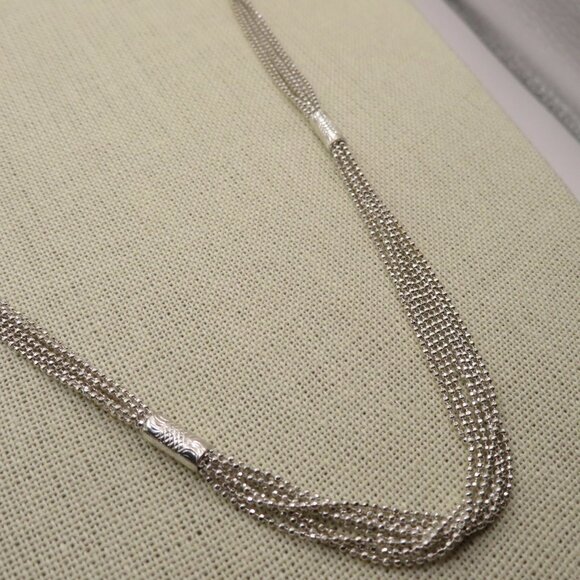 Monet Silver Tone Multi-Strand Station Necklace - Picture 2 of 10